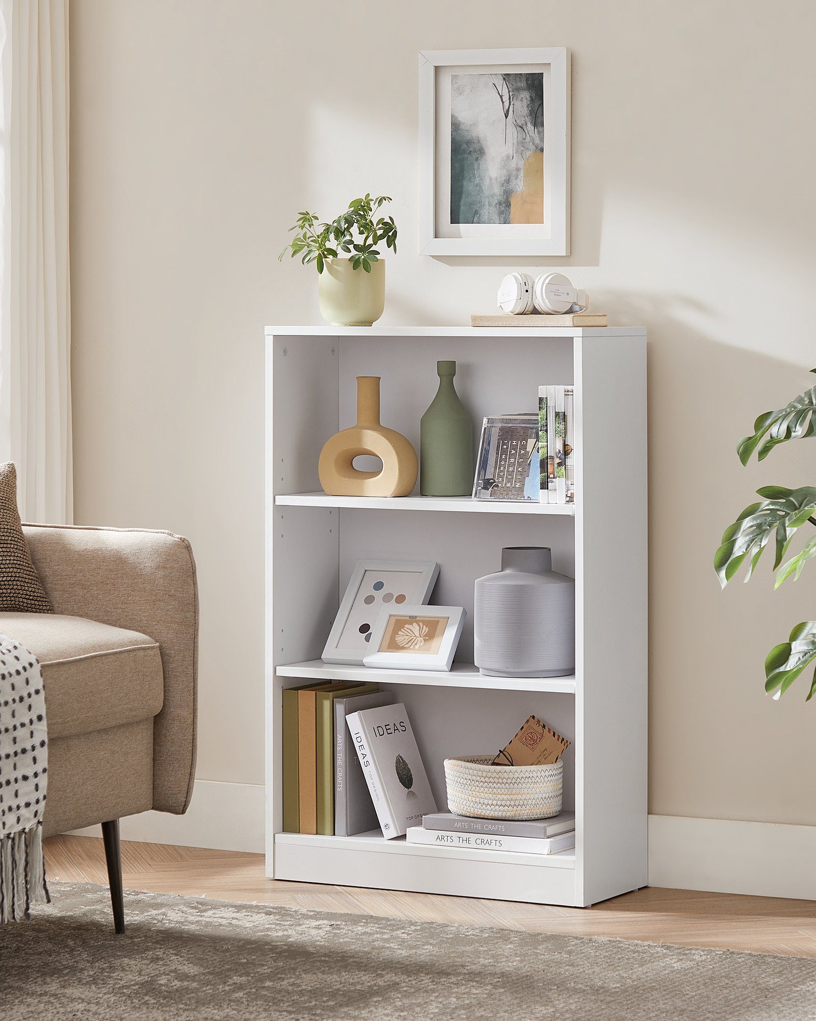 VASAGLE Bücherregal Standregal, Raumteilerregal, Höhe 93-121,5cm günstig online kaufen