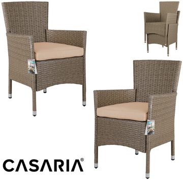 Casaria Sitzgruppe, (17-tlg), Polyrattan WPC Esstisch Eckbank Gartenstühle 15cm Kissen 7cm Auflagen