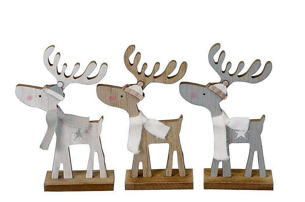 Posiwio Weihnachtsfigur Elch Tischdeko 3er Set Weihnachtselch Bastelfigur Elch