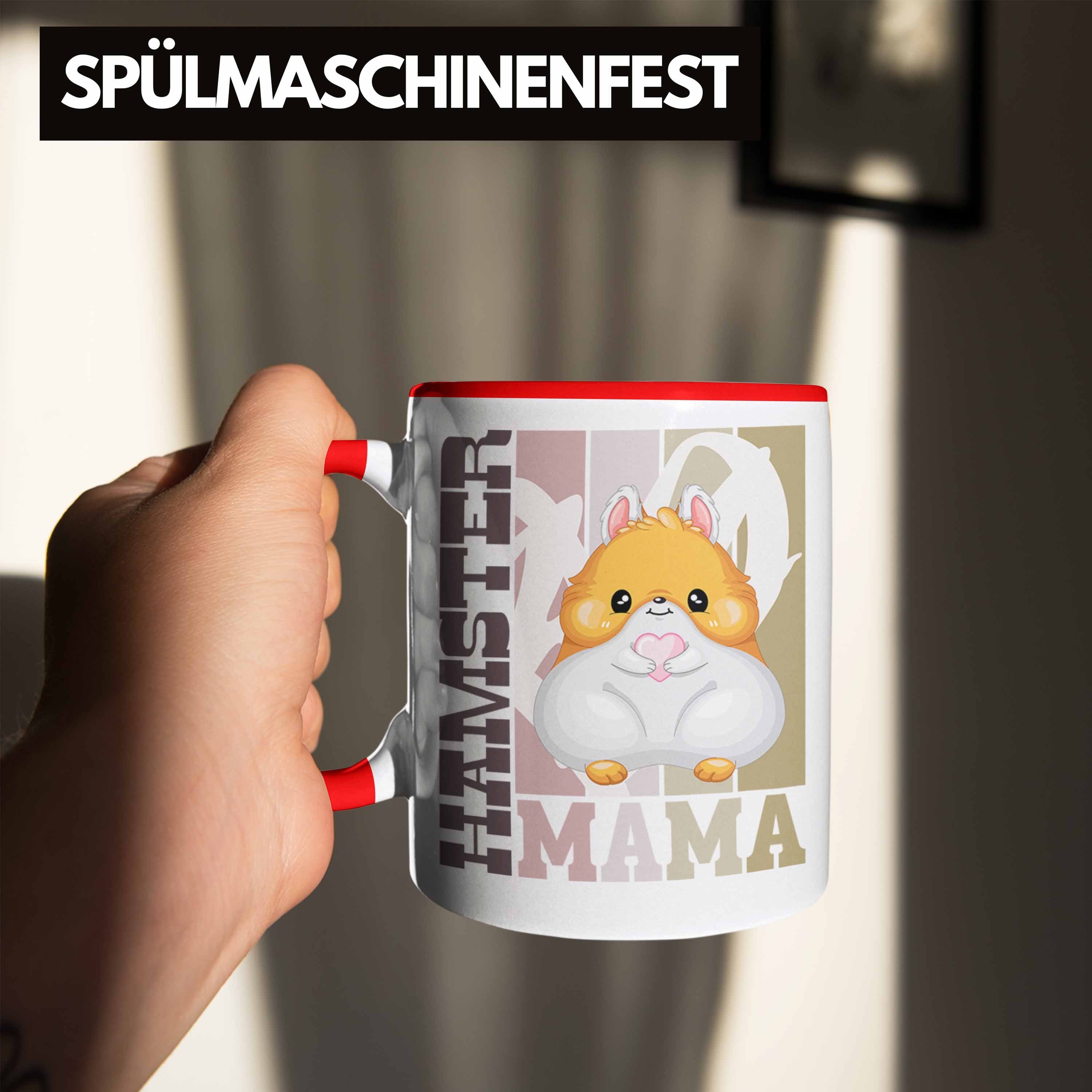 Trendation Hamster Tasse Rot Spruch Besitzerin für Mama Tasse - Trendation Hamster Geschenk