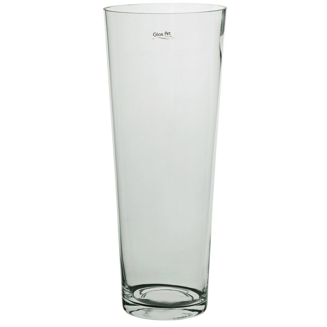  Konisch Boden-Vase Glas-Vase konische Blumen-Vase Deko-Vase aus  Glas 40/60cm hoch Wohnzimmer (60x19cm)