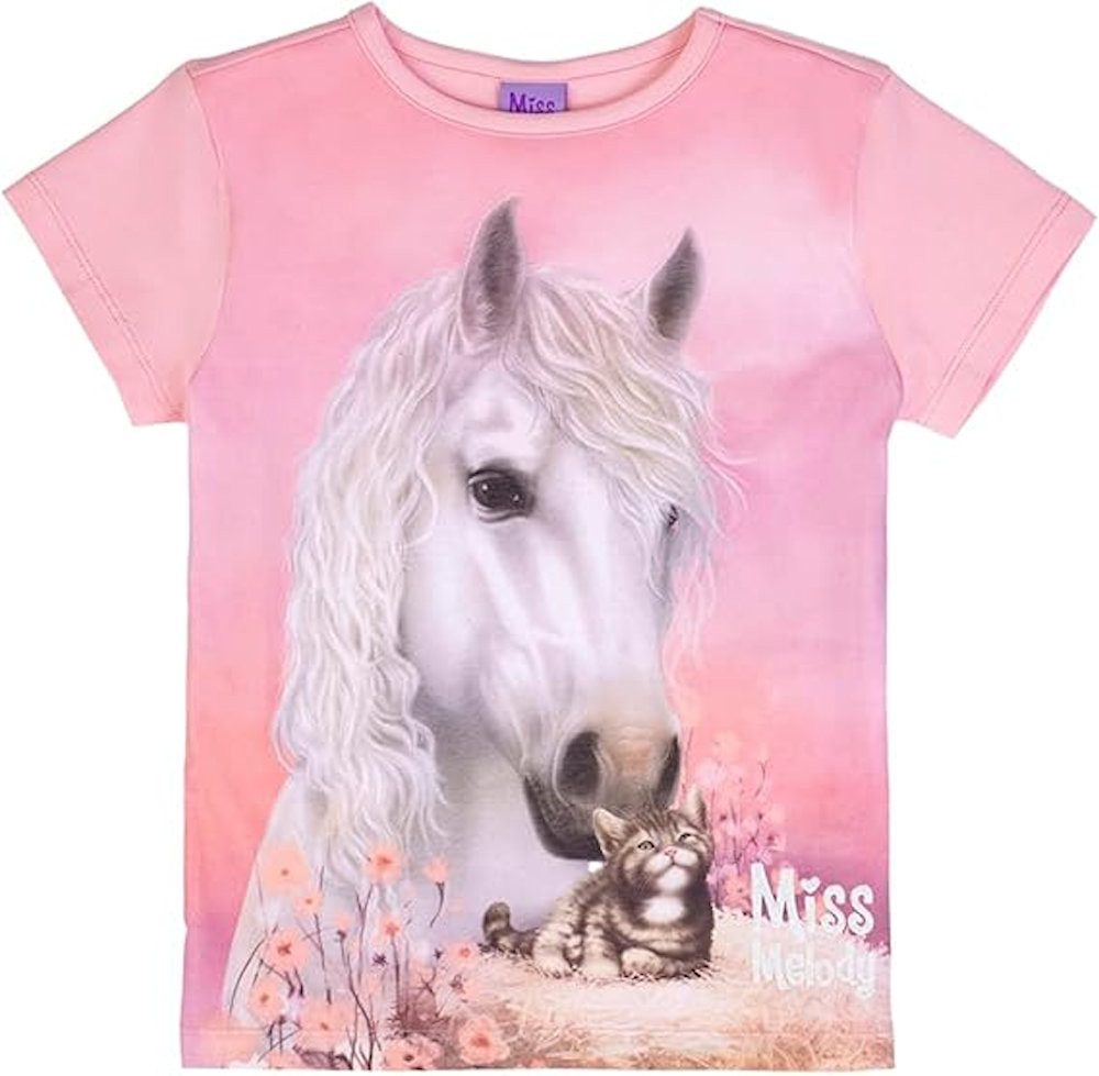 Miss Melody T-Shirt Miss Melody T-Shirt Pferde Katze tickled pink (1-tlg)