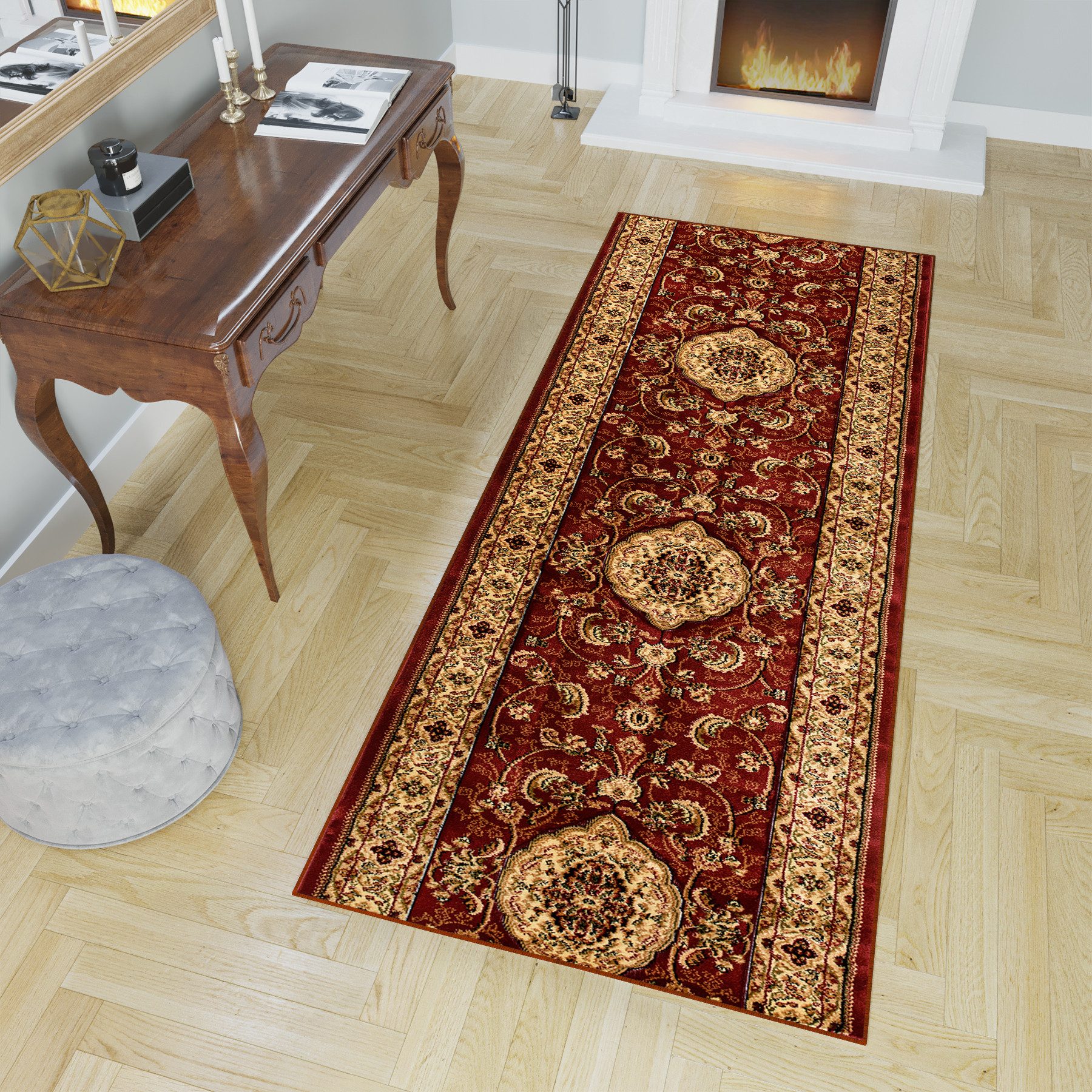 Tapiso Läufer YESEMEK, rechteckig, Höhe: 12 mm, Flur Brücke Kurzflor Klassisch Korridor Wohnzimmer Schlafzimmer