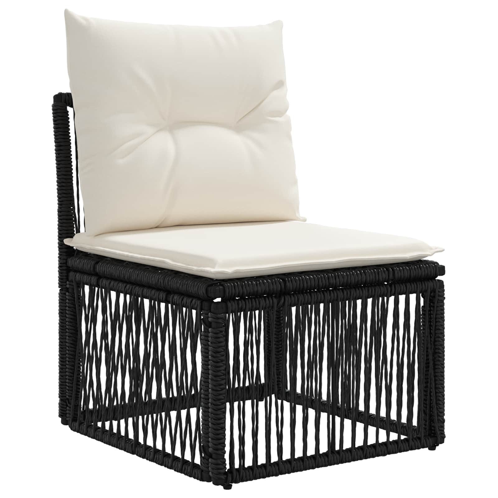 vidaXL Loungesofa Armfreies Sofa Schwarz Poly-Rattan, 1 Teile