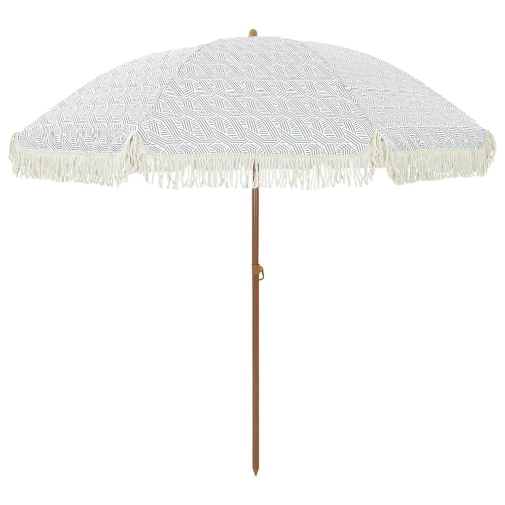 vidaXL Sonnenschirm Strandparasol Grau und Weiß 205 x 205 x 210 cm