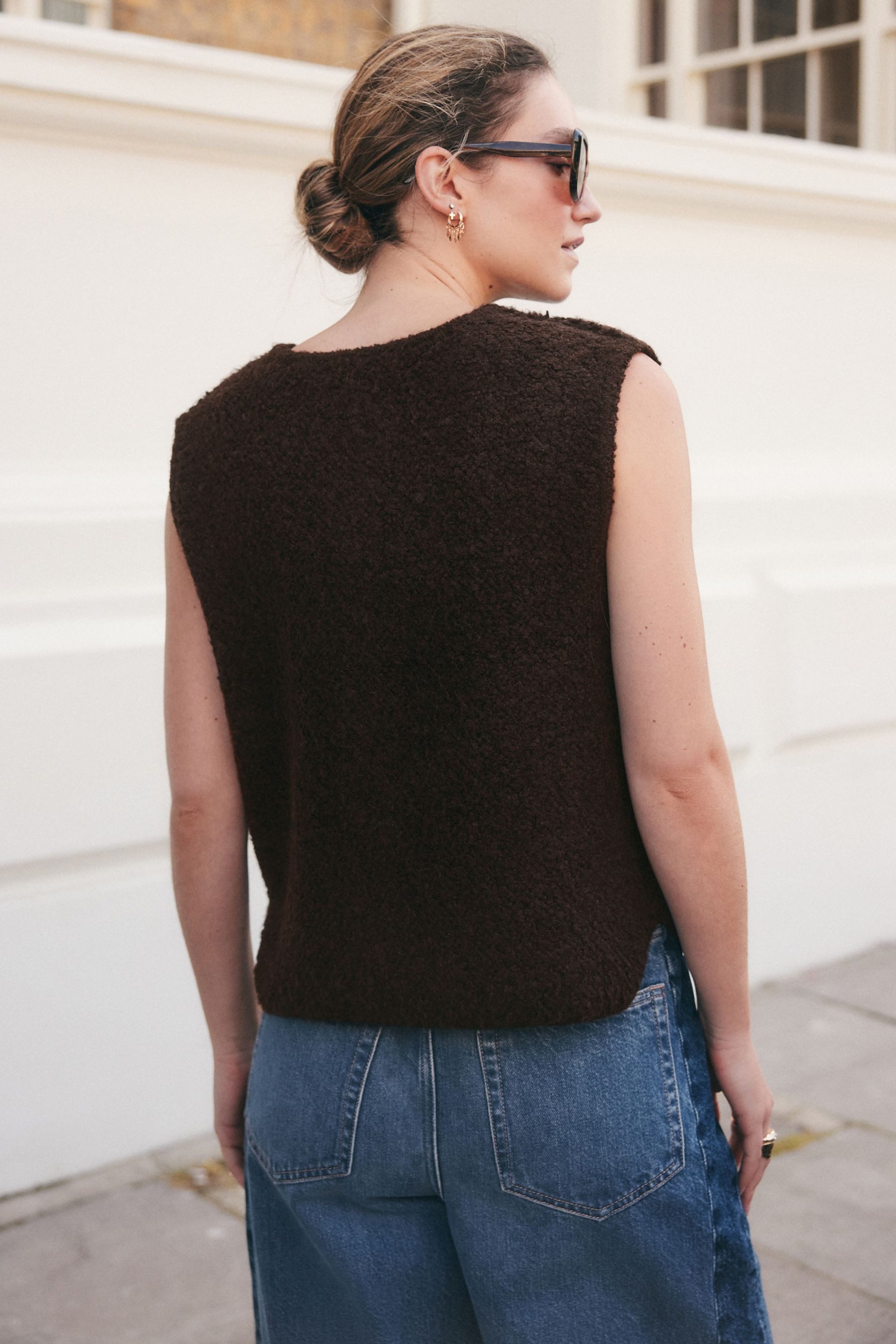 Next Steppweste Gestricktes Gilet aus Bouclé günstig online kaufen