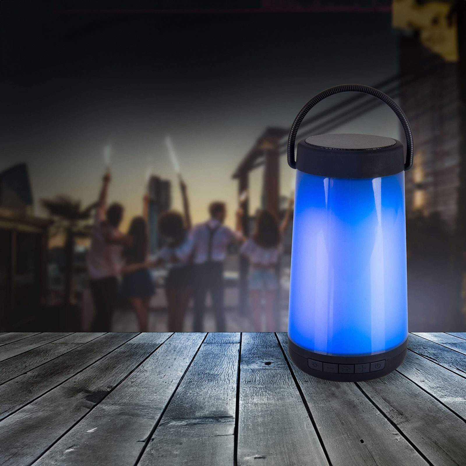 bmf-versand Bluetooth Lautsprecher LED Außenleuchte Akku Tischleuchte Musikbox USB Lautsprecher (Bluetooth, Farbwechsel)