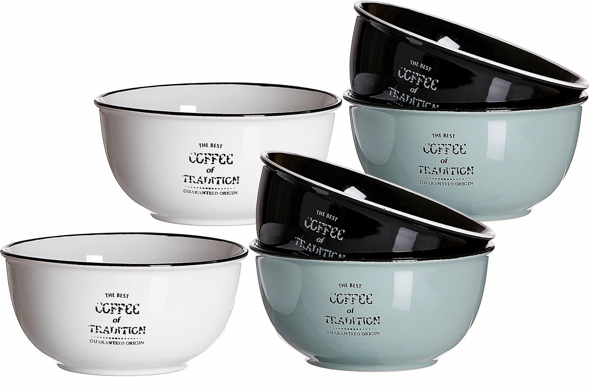 »Best Coffee« Müslischale, Steinzeug, (Set, 6 tlg), spülmaschinengeeignet »Best Coffee« Müslischale, Steinzeug, (Set, 6 tlg), spülmaschinengeeignet