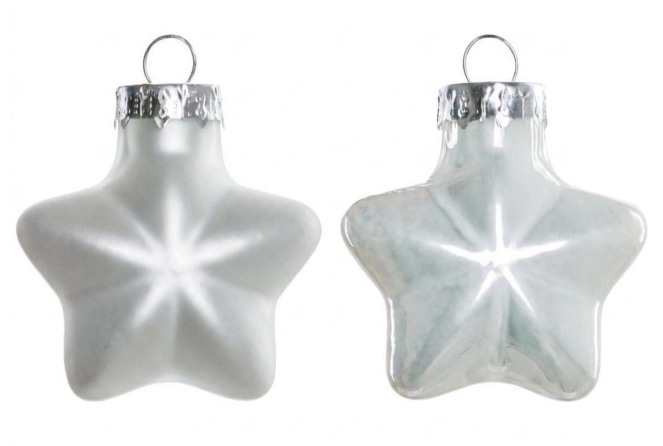 Trend Line Christbaumschmuck TrendLine Weihnachtskugeln Glas-Sterne 4 cm weiß