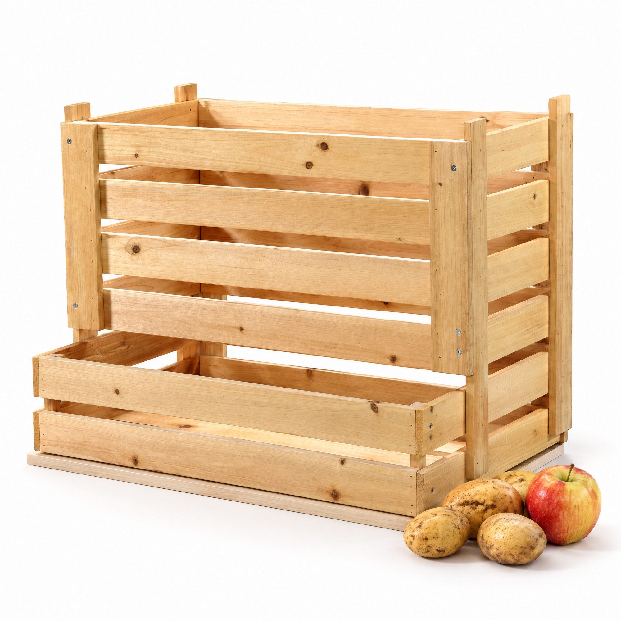 Melko Holzkiste Vorratskiste Kartoffelkiste Universalkiste aus Holz Aufbewahrungskiste (Stück), Individuell lackierbar
