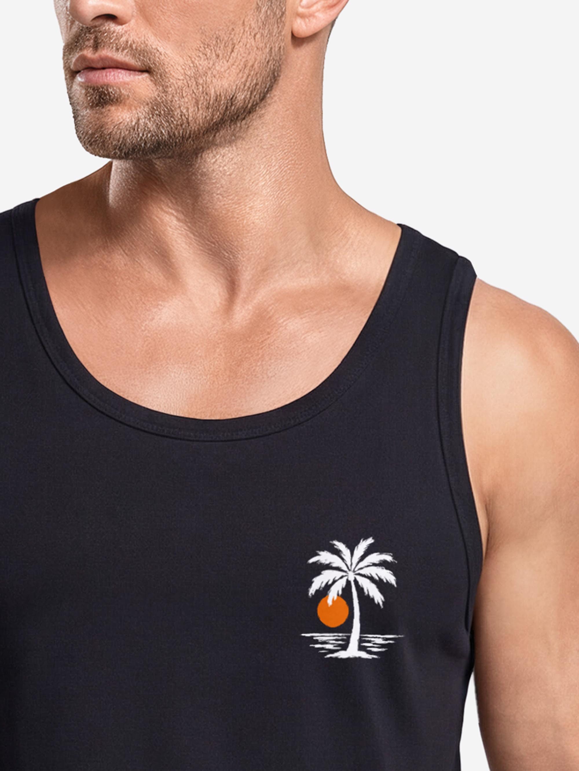Neverless Tanktop Tanktop Herren mit Grafik-Print - Logo Design Beach - Trägershirt mit Print – Bild 4 von 5