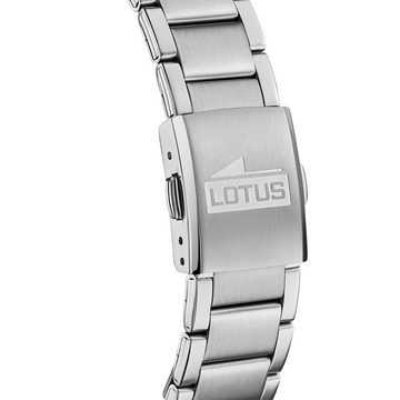 Lotus Quarzuhr Lotus Herren-Armbanduhr silber Analog, (Analoguhr), Herren Armbanduhr rund, Edelstahlarmband silber