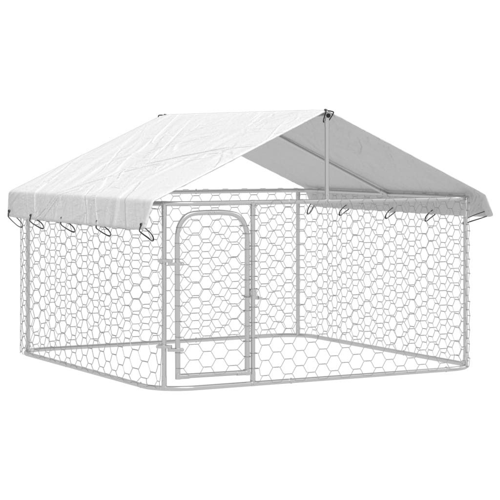 vidaXL Hundezwinger, Outdoor-Hundekäfig mit Dach 200x200x150 cm