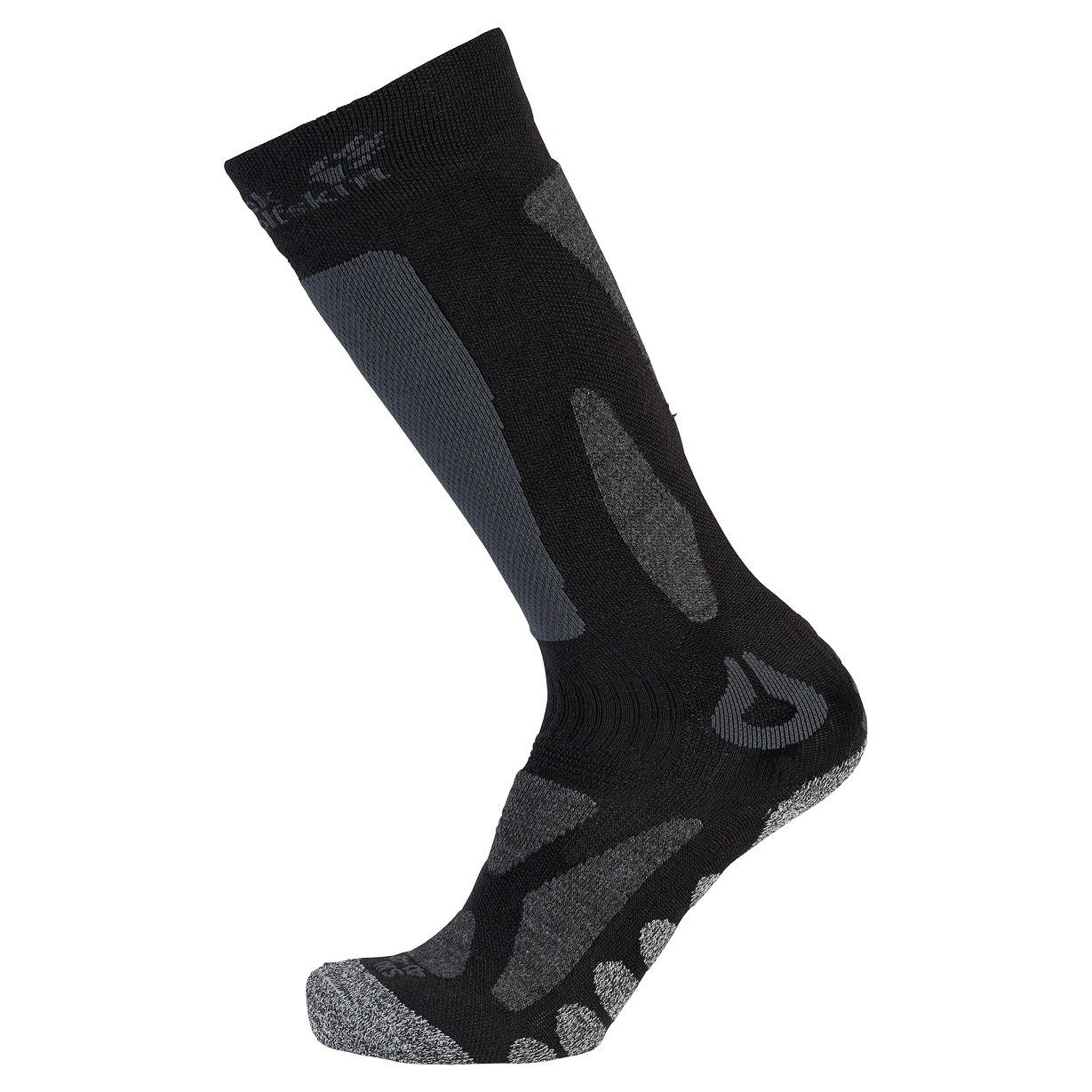 Jack Wolfskin Skisocken Calf Merino Classic Cut (gute Belüftung, hohe Stabilität) schwarz
