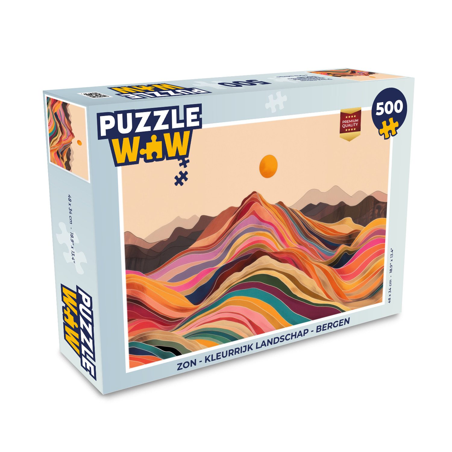 Puzzle Sonne - Bunte Landschaft - Berge