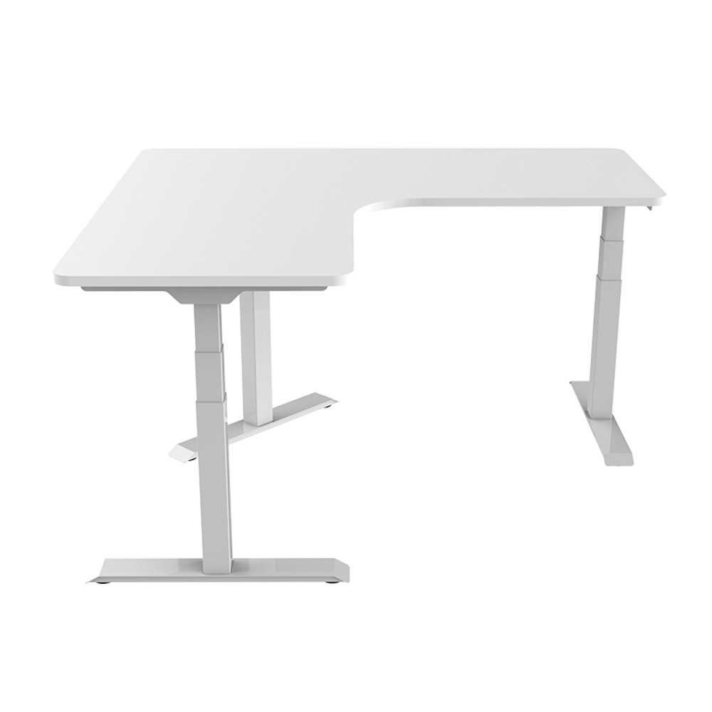 Natur24 Tischgestell Höhenverstellbares Eck-Schreibtischgestell Weiß