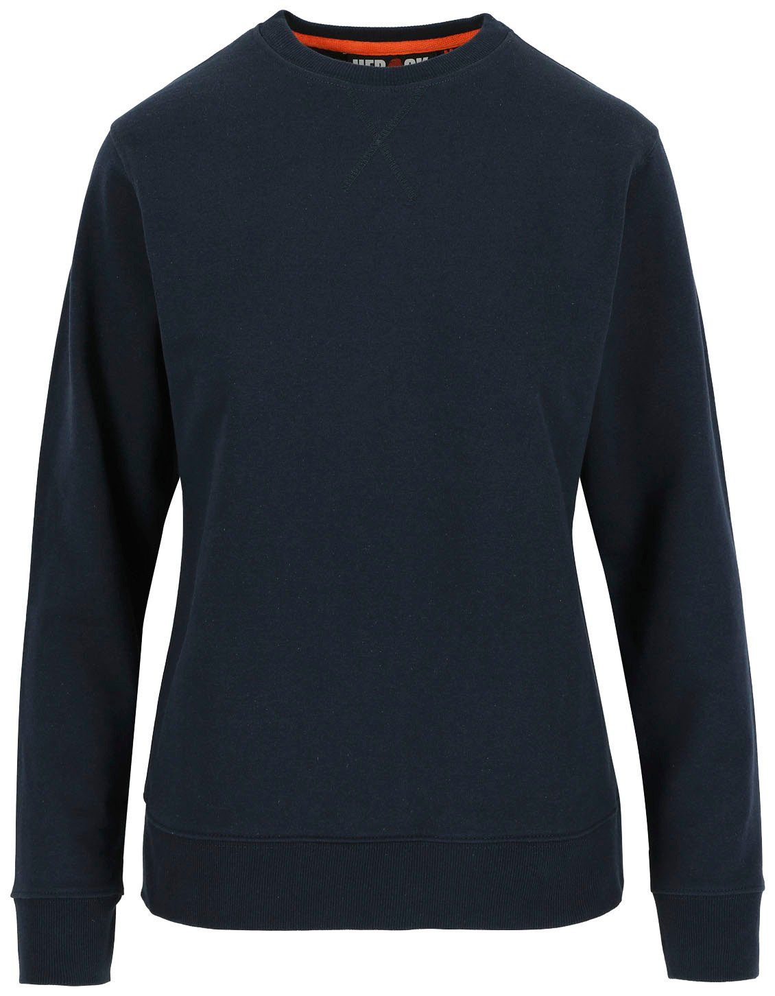 Herock Sweater Hemera Für Damen, weich, rundem Hals, Rippstrick-Kragen, Bündchen und Bund marine