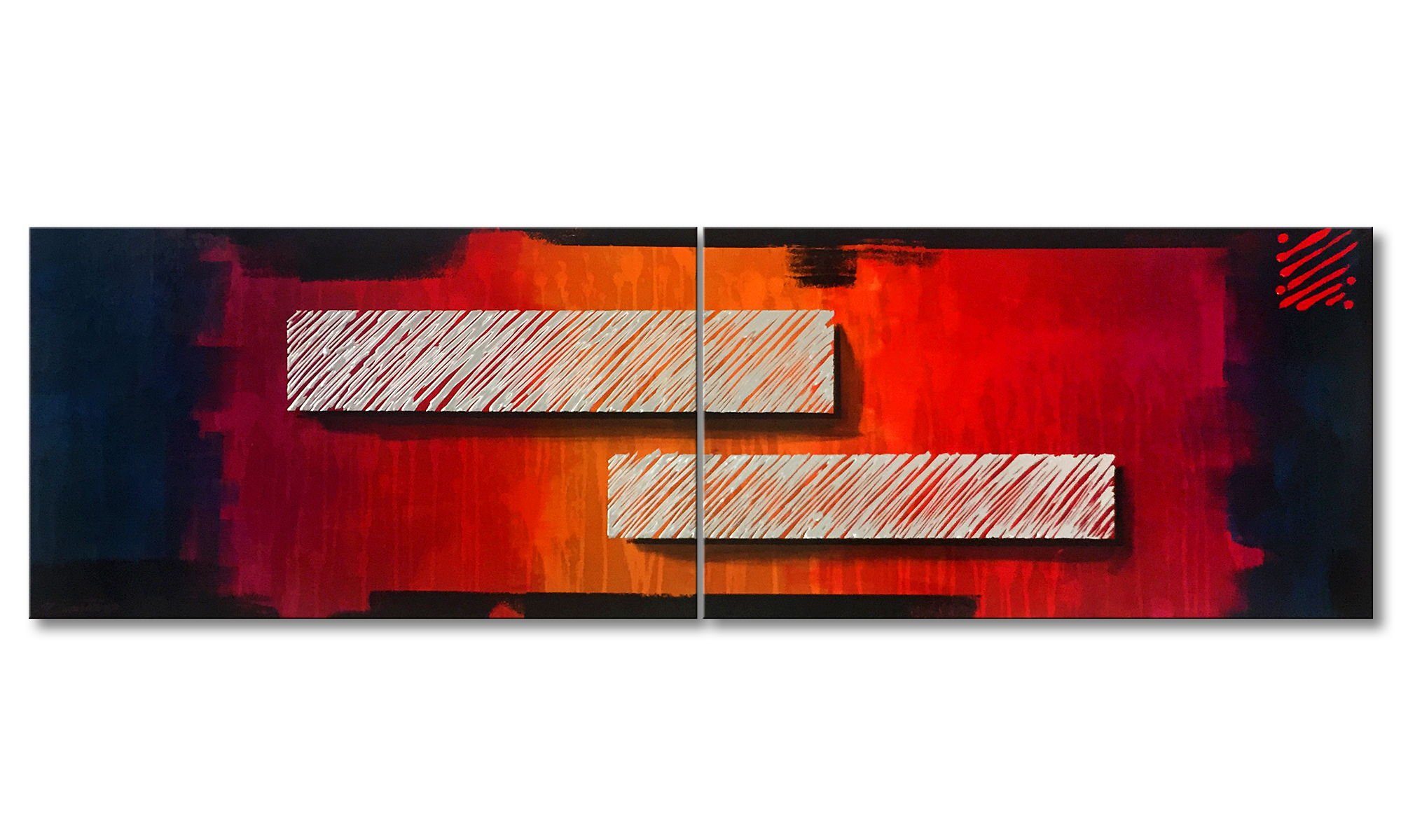 WandbilderXXL Gemälde Cold Breeze 200 x 60. cm, Abstraktes Gemälde, handgemaltes Unikat