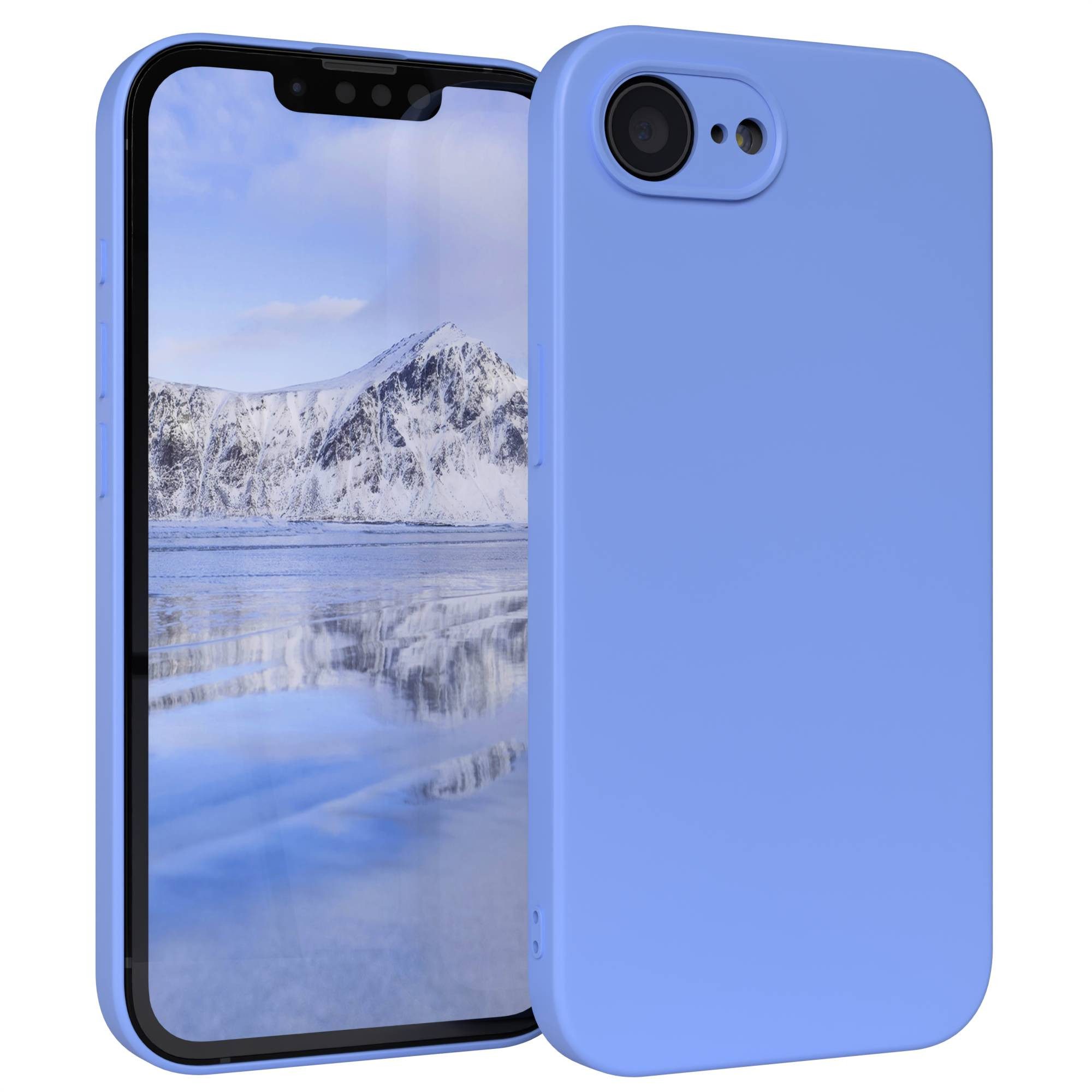 EAZY CASE Handyhülle für Apple iPhone 16e Hülle Silikon 6,1 Zoll, Silikon Schutzhülle mit Kameraschutz kratzfest Back Cover Ultramarin