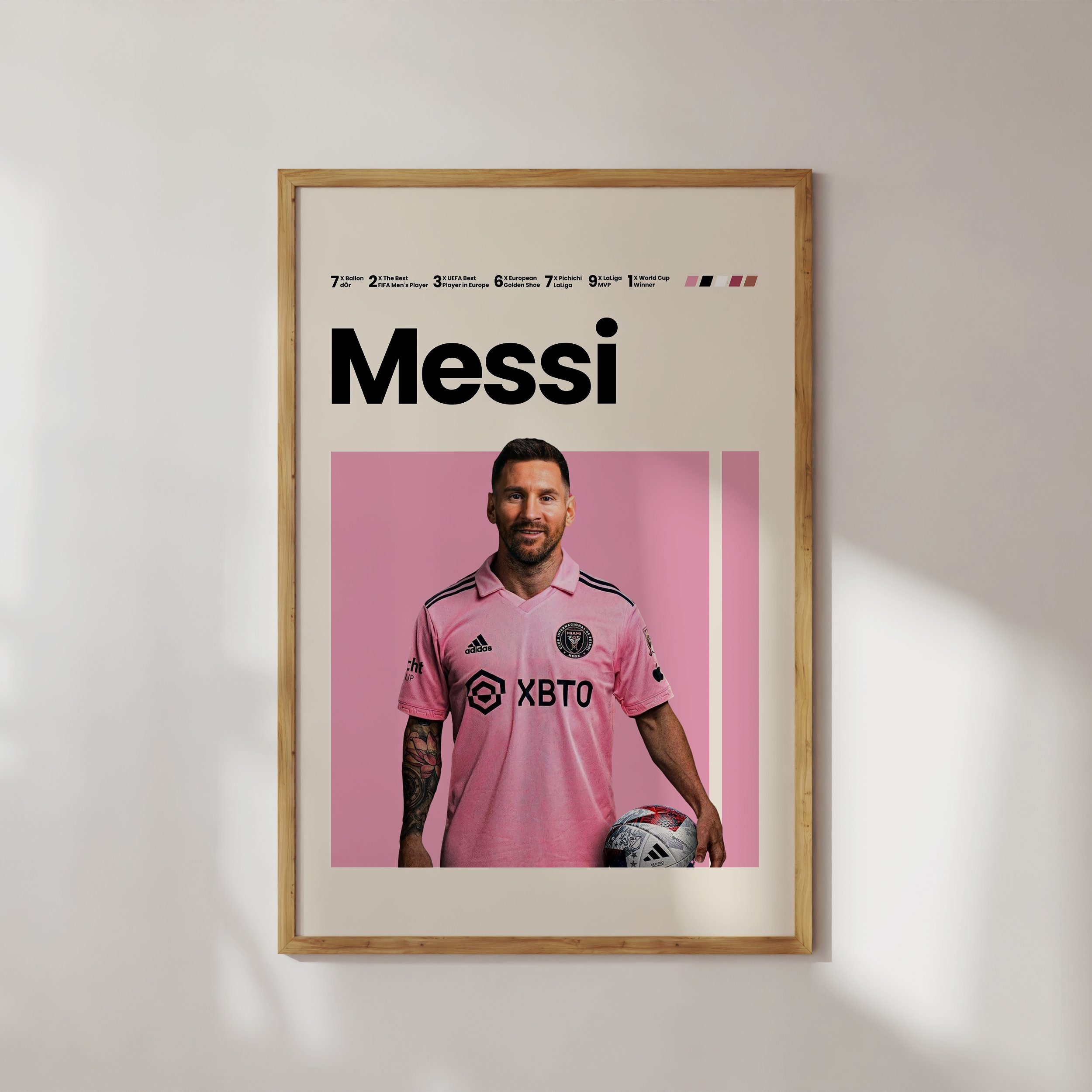 JUSTGOODMOOD Poster ® Lionel Messi 10 Inter Miami · Fußball Poster · ohne Rahmen