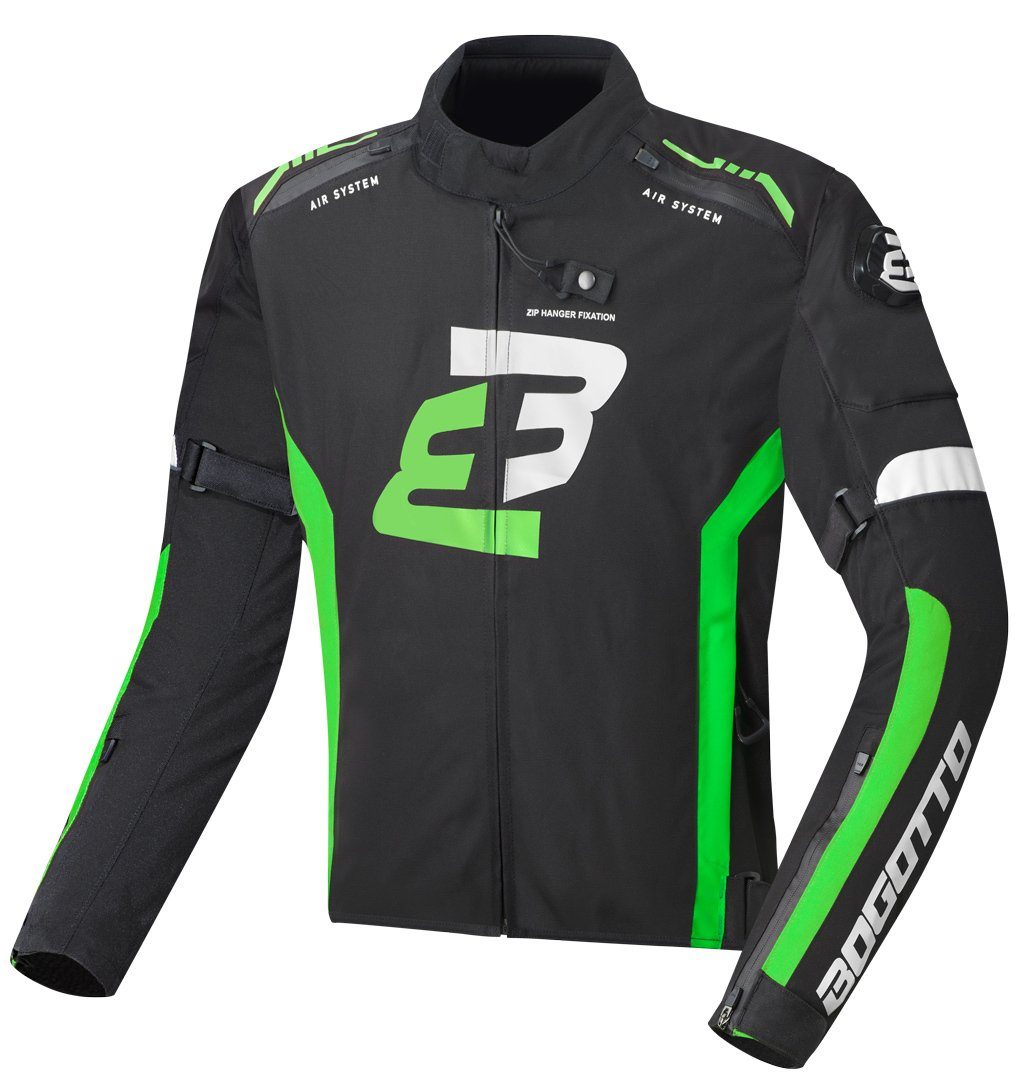 wasserdichte Motorradjacke GPX Motorrad Bogotto Black/Green Textiljacke