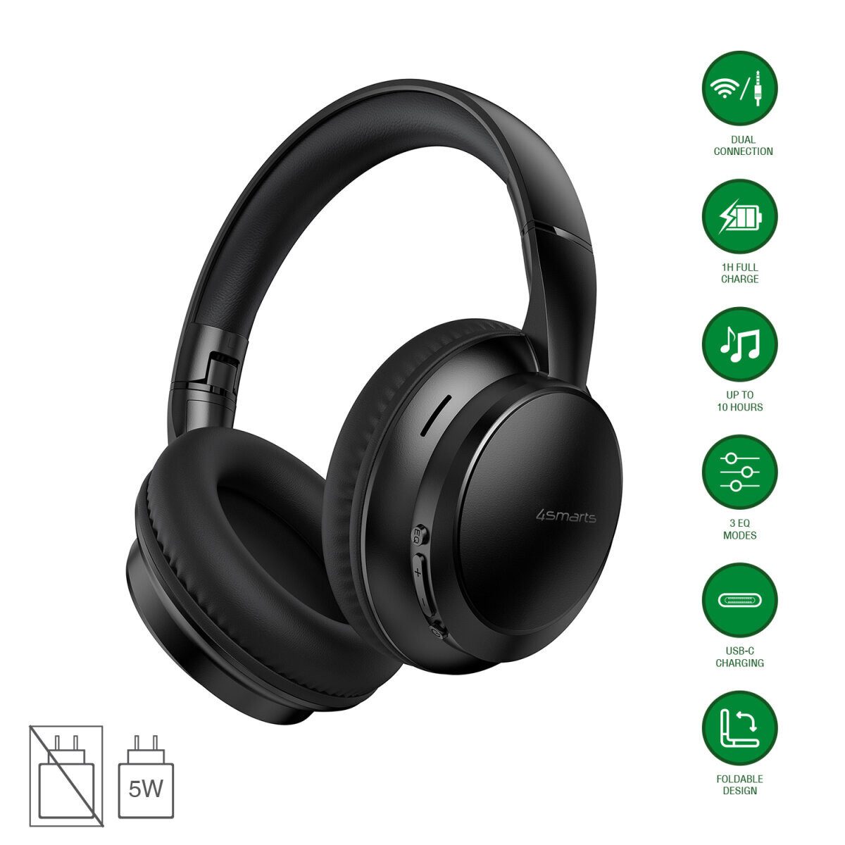 4smarts 4smarts Over-Ear Bluetooth Kopfhörer SkyBuds Wave, Bluetooth-Kopfhörer
