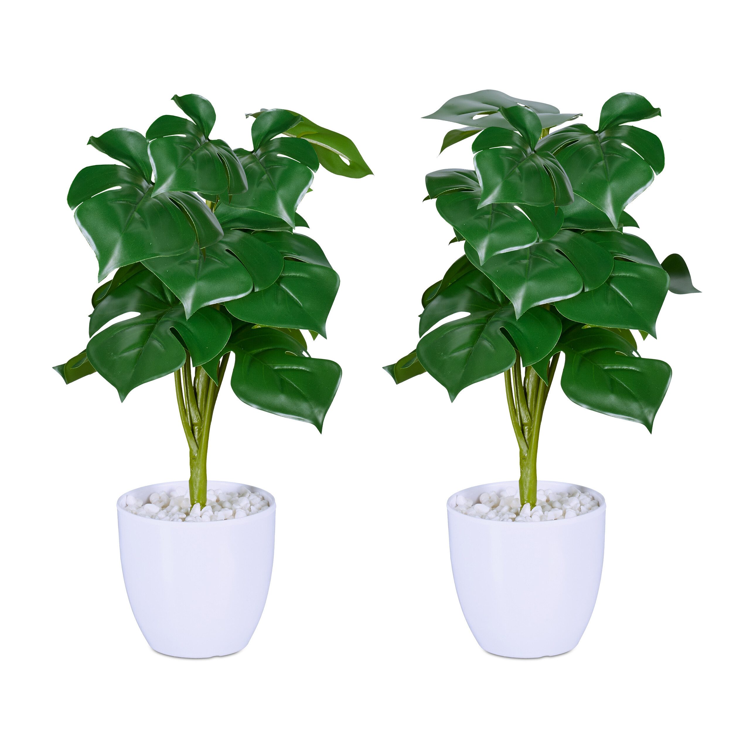 Kunstpflanze Monstera 2er Set, relaxdays, Höhe günstig online kaufen
