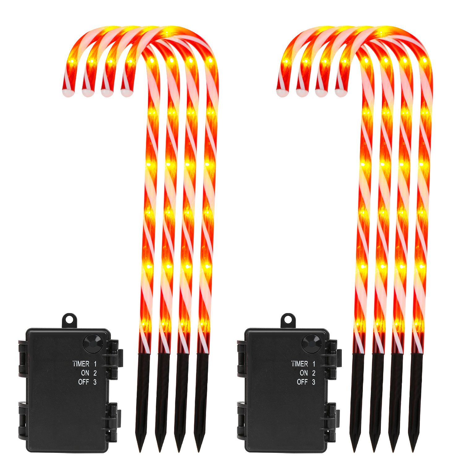 Clanmacy LED-Lichterkette LED Zuckerstangen LED Beleuchtung Leuchtstab Weih günstig online kaufen