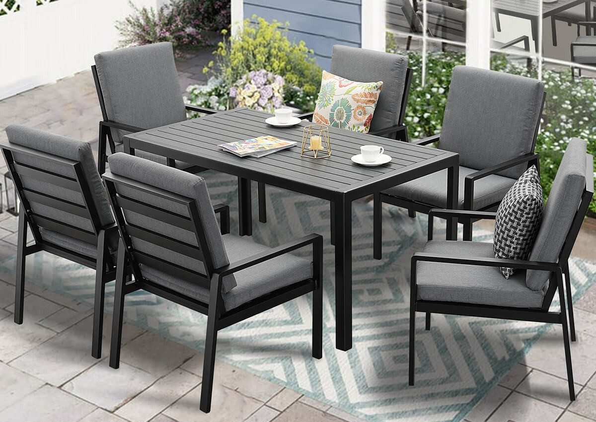 MeXo Gartenlounge-Set Alu Gartenmöbel-Sets, (Aluminium-Gartenlounge, 7-tlg. günstig online kaufen