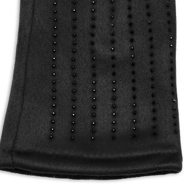 Caspar Strickhandschuhe GLV011 klassisch elegante Damen Handschuhe mit Strass Dekor und Touchscreen Funktion