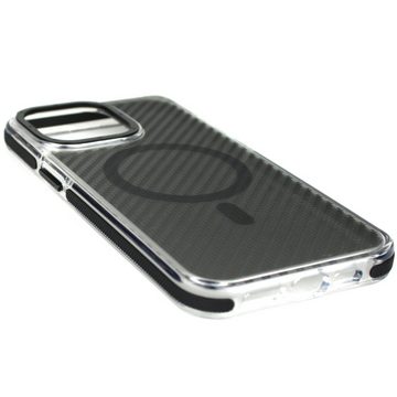Wörleonline Handyhülle für Apple iPhone 15 Pro Max Hülle, Schutzhülle in Carbon Optik, MagSafe kompatible Handyhülle