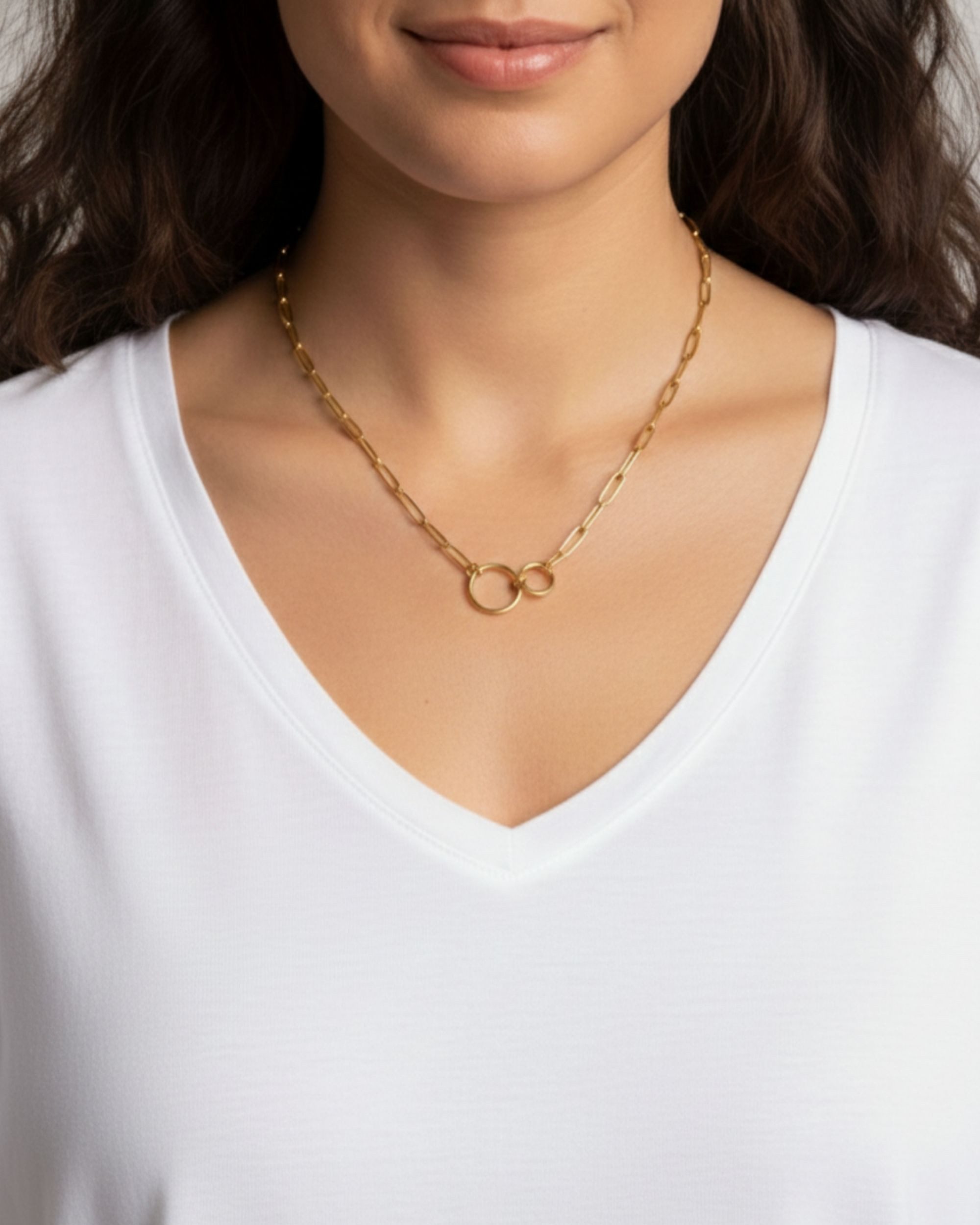 BS Schmuckdesign Gliederkette Halskette Damen Kreiskette verbundene Ringe v günstig online kaufen