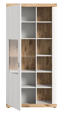 xonox.home Stauraumvitrine Laredo (Schrank in weiß Landhaus und Eiche, 100 x 206 cm) mit Soft-Close