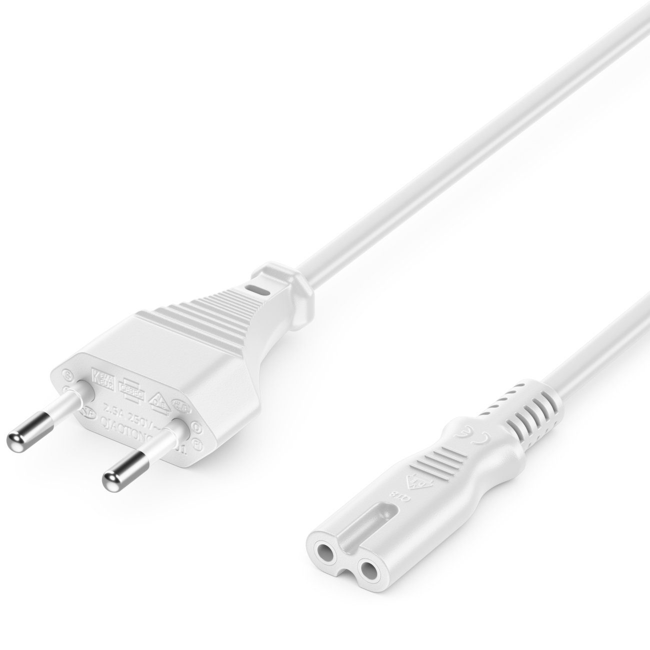 deleyCON deleyCON 1m Netzkabel Stromkabel Eurostecker - C7 Buchse Stromkabel