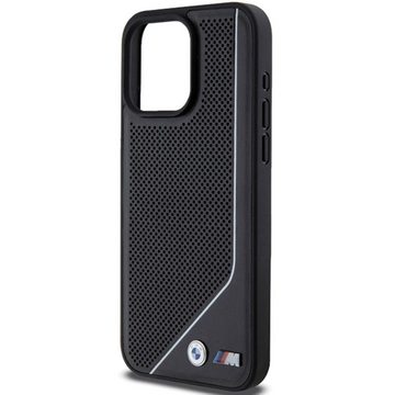 BMW Handyhülle Hardcase iPhone 15 Pro MagSafe schwarz Logo Metall 6,1 Zoll, Kantenschutz