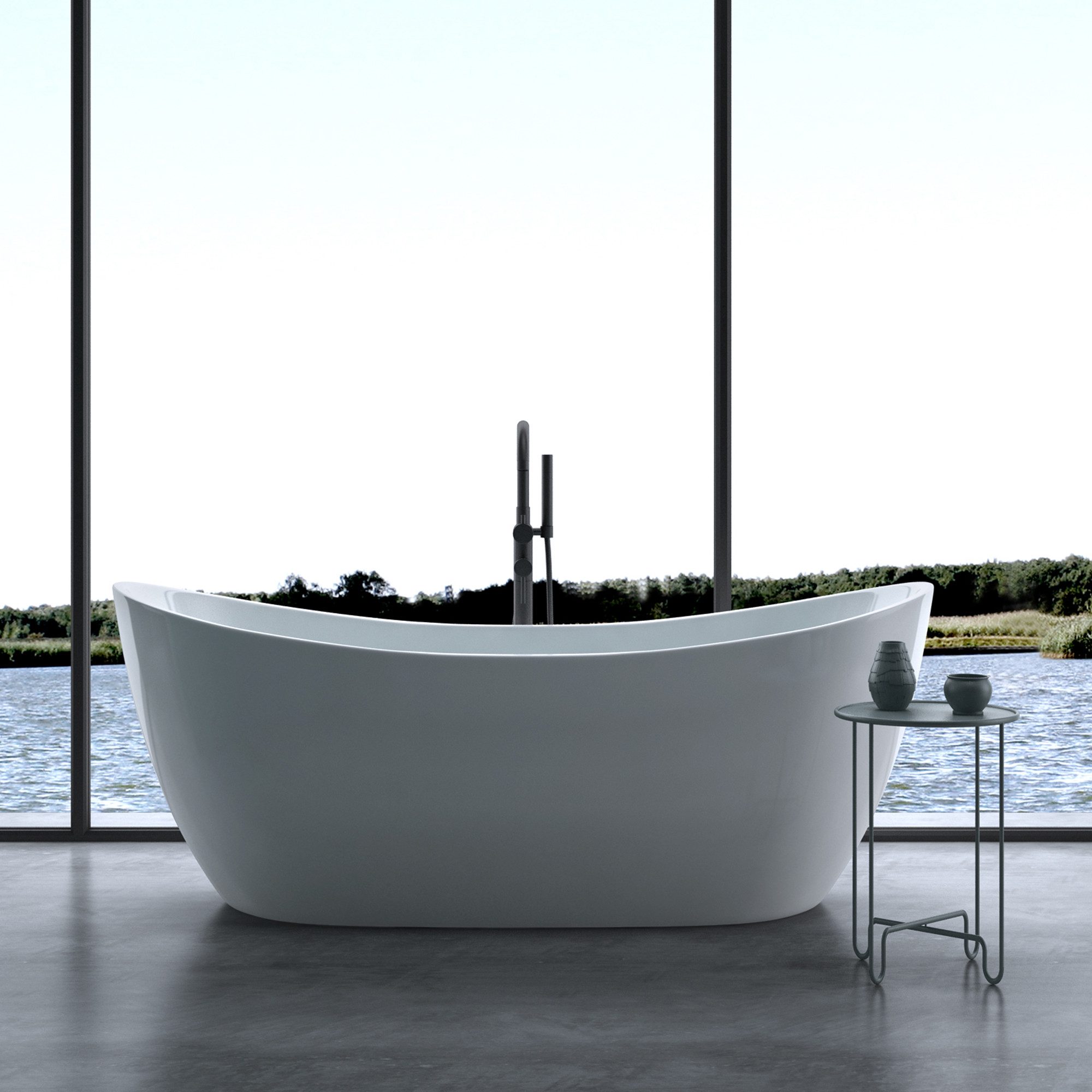 doporro Badewanne Design-Badewanne Freistehend inkl. Ablaufgarnitur B:150-1 günstig online kaufen
