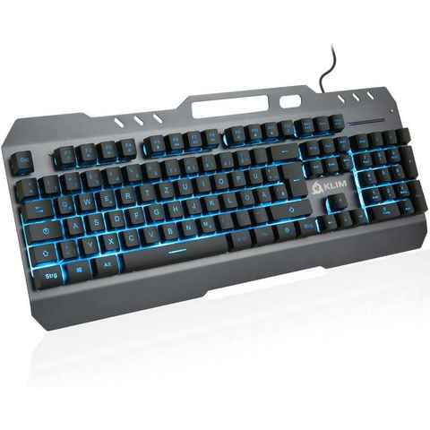 KLIM Lightning Gaming Tastatur Gaming-Tastatur (QWERTZ, Metallgehäuse, Halbmechanische Tastatur)