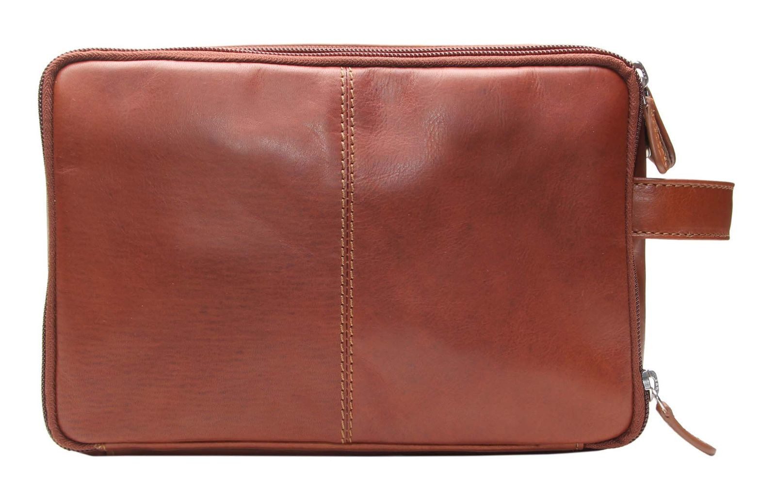 Esquire Kulturbeutel Cosmetic Bag, aus echtem Leder