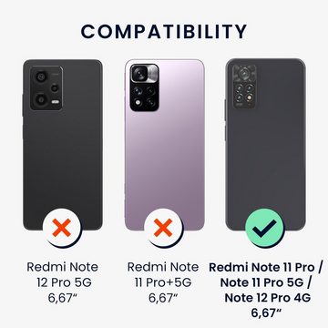 kwmobile Handyhülle Hülle für Xiaomi Redmi Note 11 Pro / (5G), mit Metall Kette zum Umhängen - Silikon Handy Cover Case Schutzhülle