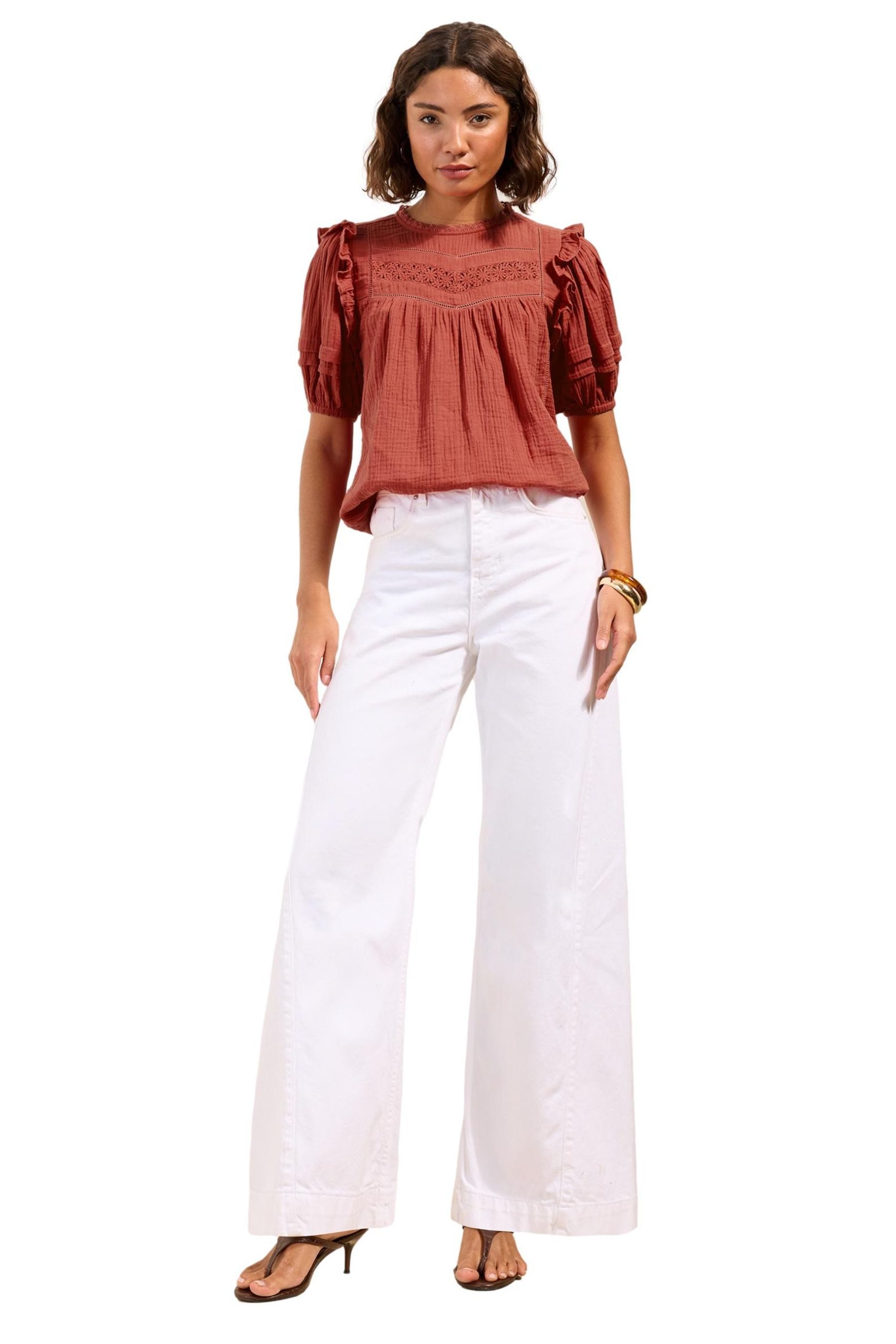 Friends Like These Kurzarmbluse Friends Like These Kurzarm-Bluse mit Struktur (1-tlg)