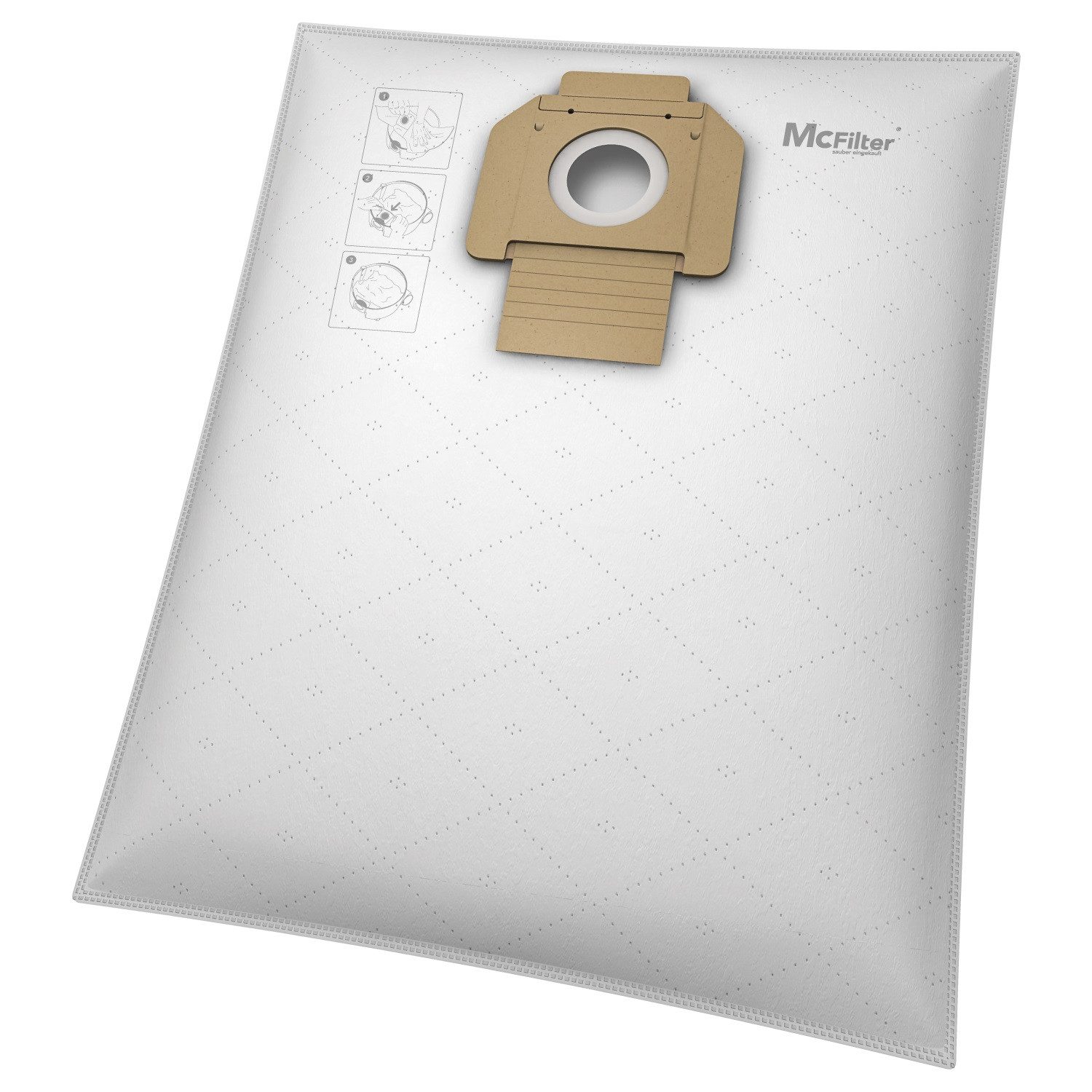 McFilter Staubsaugerbeutel 10 Stück oder 20 Stück, passend für Bosch GAS 15 L, GAS 1200 L Professional, GAS 20 L AFC, 10 St., Pappdeckscheibe mit Staubverschluss