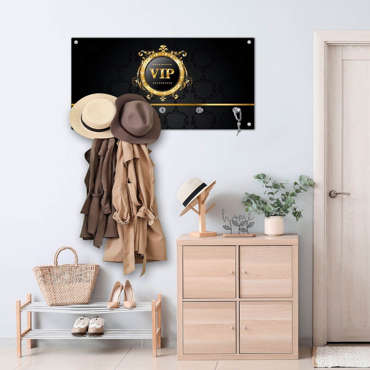 banjado Garderobenleiste Glas VIP (Wandgarderobe, mit günstig online kaufen