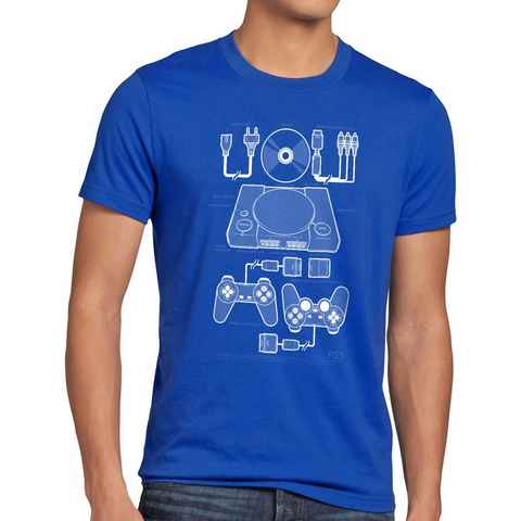 style3 Print-Shirt Herren T-Shirt PS1 Retro Gamer PS gamepad konsole classic psx