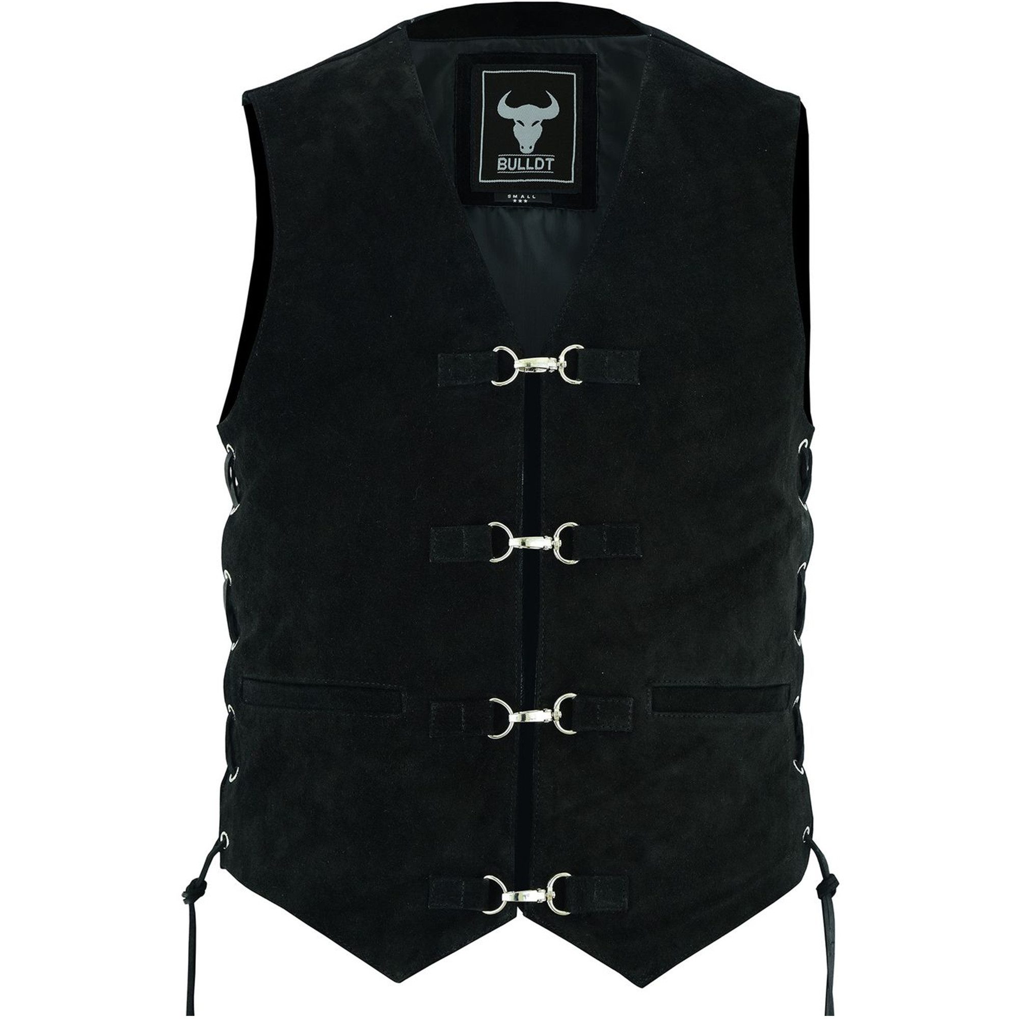 BULLDT Motorradweste GW697 Black Motorrad weste Suedeleder Bikerweste Motorradweste Wildleder