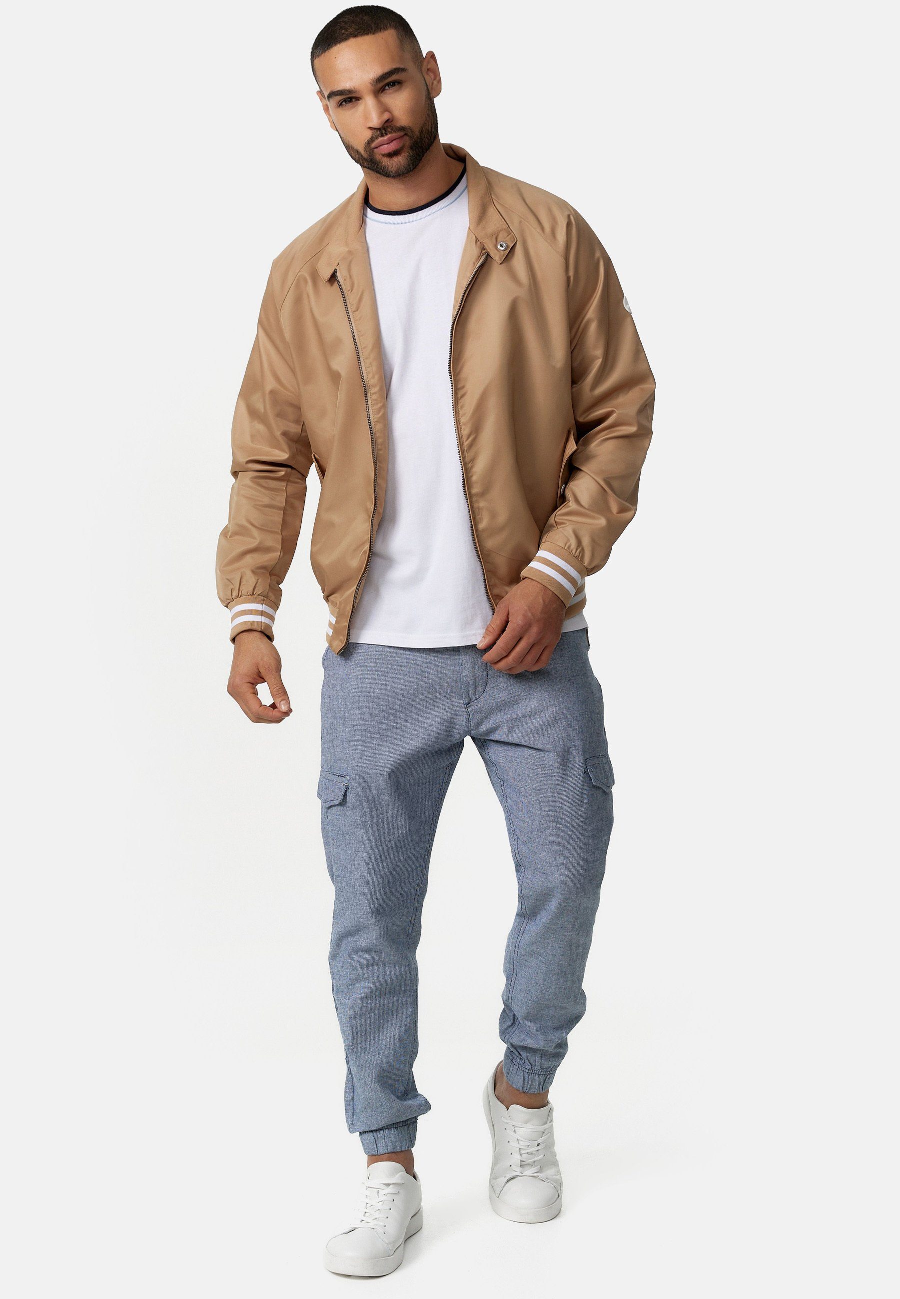 Indicode Sommerjacke Herren Ayser Übergangsjacke Herrenjacke mit Stehkragen & gerippten Arm-und Saumabschluss