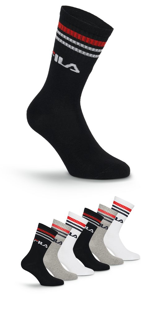 Fila Socken UNISEX LIFESTYLE PLAIN SOCKS (6-Paar) mit Logo-Schriftzug