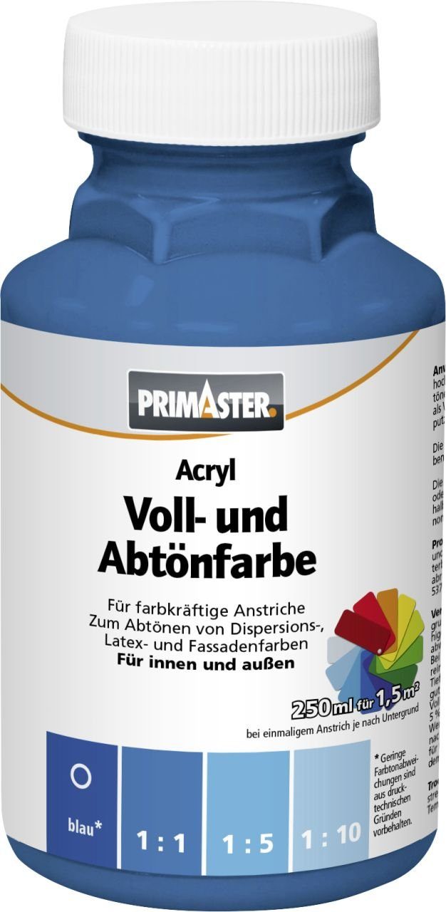 Voll- matt Primaster Abtönfarbe ml und blau Primaster Vollton- und 250 Abtönfarbe