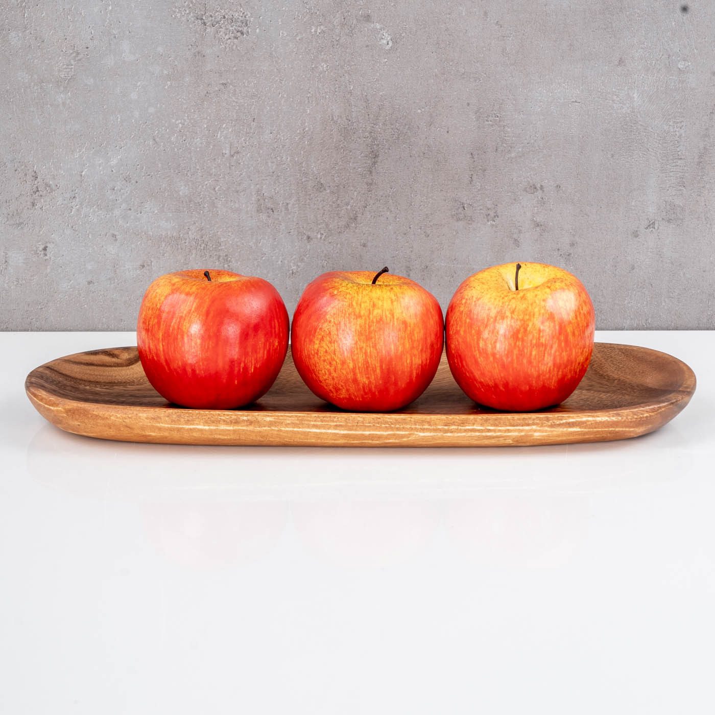Levandeo® Dekotablett, Holztablett Akazie 35x15cm Rechteckig Schale Obstschale Tablett Oval