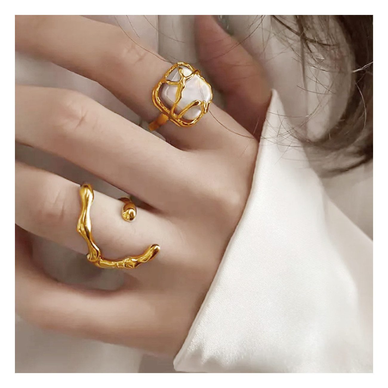 KARMA Ring-Set 2er Set Damenring Silber günstig online kaufen