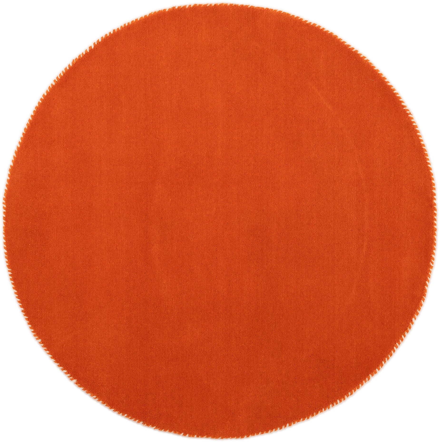 carpetfine Wollteppich Gabbeh Lola Uni, rund, Höhe: 14 mm, mit natürlichem Pflanzenmaterial von Hand gewebt, auch in Rund